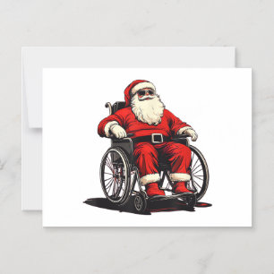 Sunglasses Santa Claus in Wheelchair for Funny Fes Magnetic Invitation