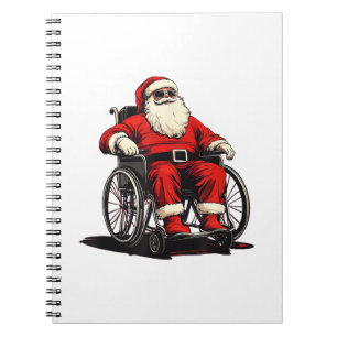 Sunglasses Santa Claus in Wheelchair for Funny Fes Notebook