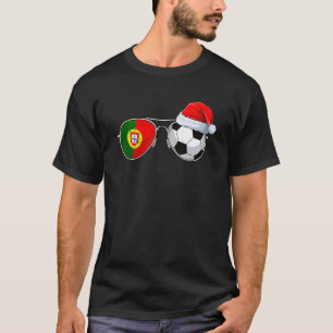 Sunglasses Santa Hat Portugal Football Team World T-Shirt