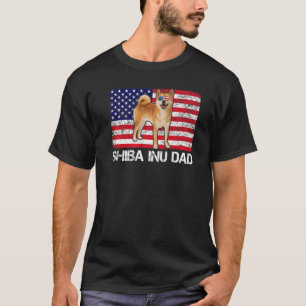 Sunglasses Shiba Inu Dad Flag American Usa Dog T-Shirt
