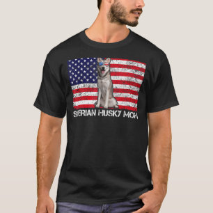 Sunglasses Siberian Husky Mum Flag American Usa Do T-Shirt