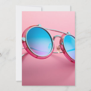Sunglasses themed design, pink cool invitation