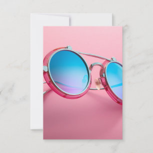 Sunglasses themed design, pink cool thank you card