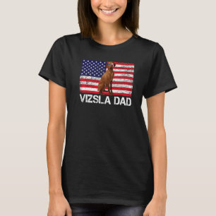 Sunglasses Vizsla Dad Flag American Usa Dog T-Shirt