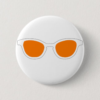 Sunglasses White Rim Orange Lens The MUSEUM Zazzle 6 Cm Round Badge