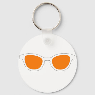 Sunglasses White Rim Orange Lens The MUSEUM Zazzle Key Ring