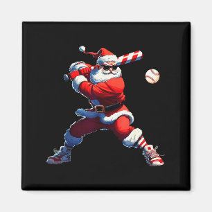 Sungles Santa Playing Baseball Christmas Pajamas X Magnet