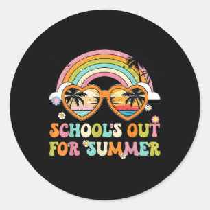 Sungles Schools Out For Summer Last Day Of School Classic Round Sticker