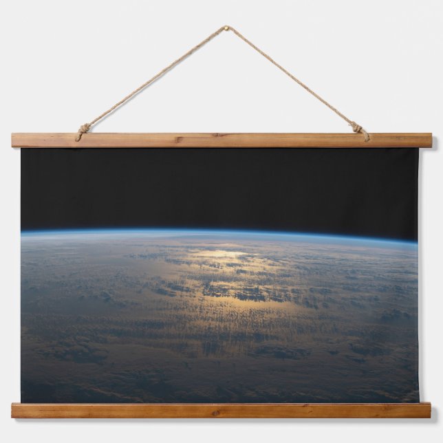 Sunglint Beams Off A Partly Cloudy South Pacific Hanging Tapestry (Front)