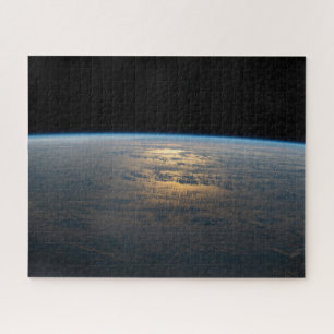 Sunglint Beams Off A Partly Cloudy South Pacific Jigsaw Puzzle