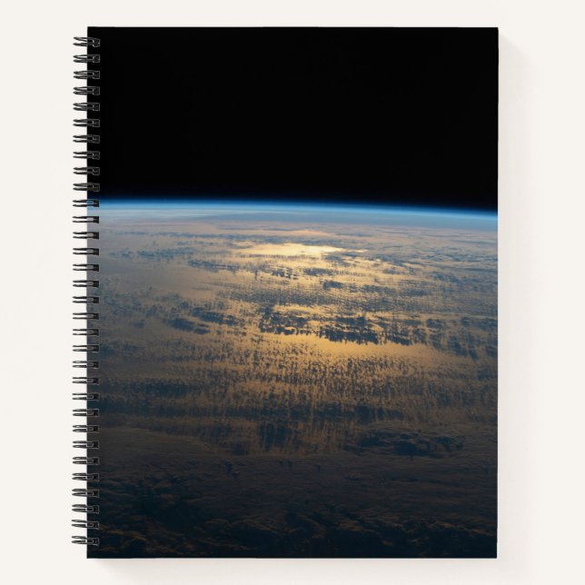 Sunglint Beams Off A Partly Cloudy South Pacific Notebook (Front)