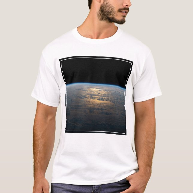 Sunglint Beams Off A Partly Cloudy South Pacific T-Shirt (Front)