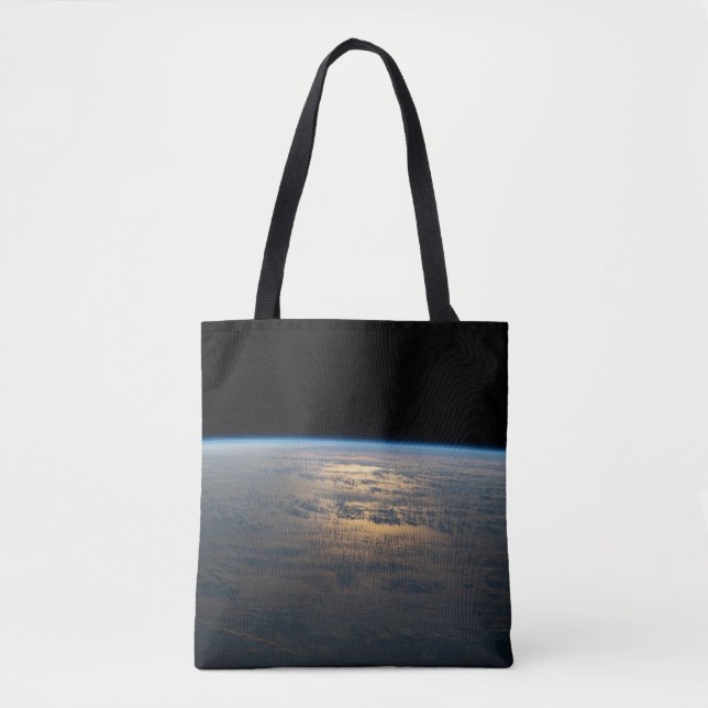 Sunglint Beams Off A Partly Cloudy South Pacific Tote Bag (Front)