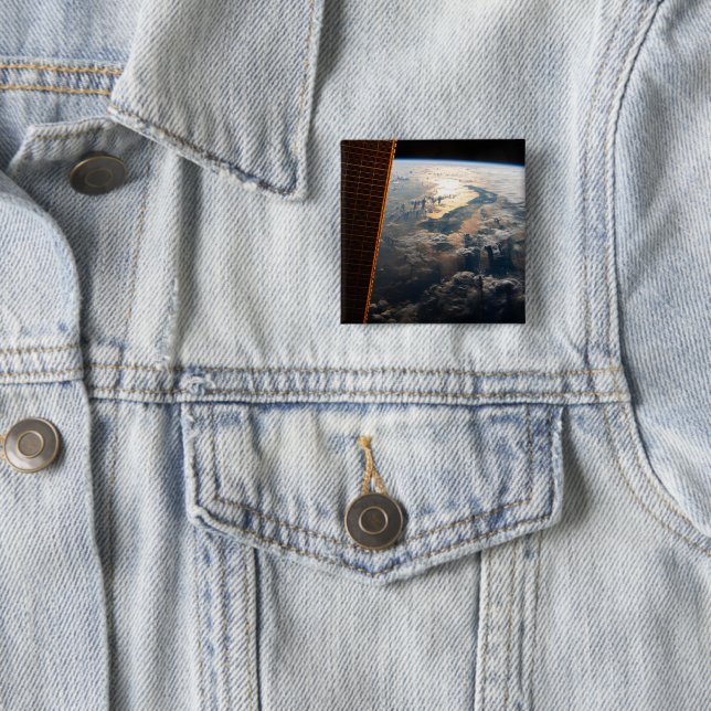 Sunglint Beams Off Celebes Sea In Southeast Asia 15 Cm Square Badge (In Situ)
