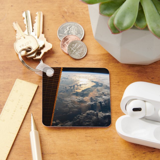 Sunglint Beams Off Celebes Sea In Southeast Asia Key Ring (Desk)