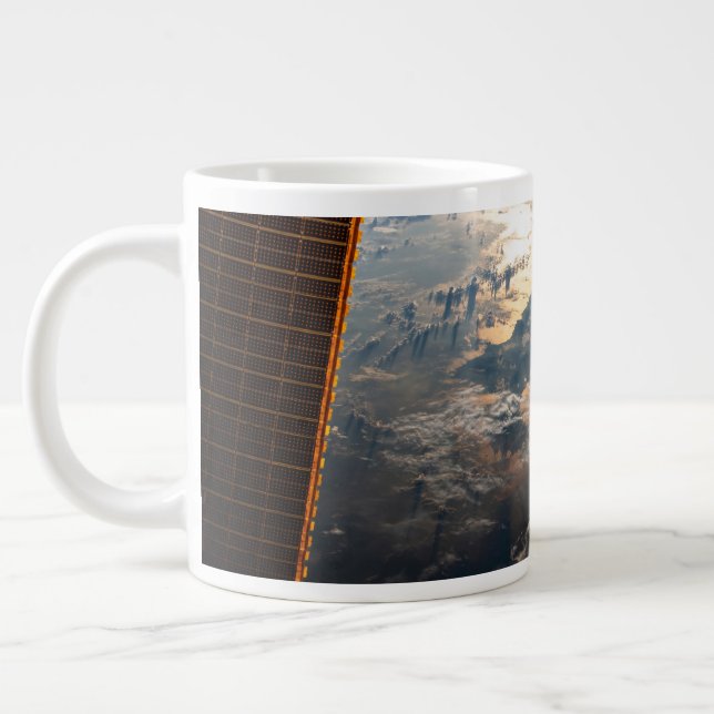 Sunglint Beams Off Celebes Sea In Southeast Asia Large Coffee Mug (Left)