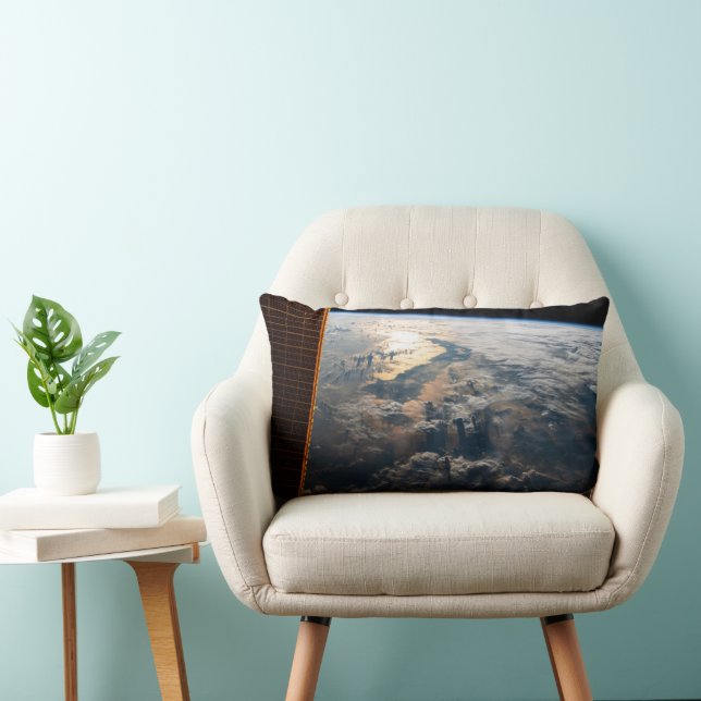 Sunglint Beams Off Celebes Sea In Southeast Asia Lumbar Cushion (Chair)