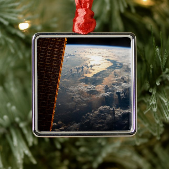 Sunglint Beams Off Celebes Sea In Southeast Asia Metal Tree Decoration (Tree)