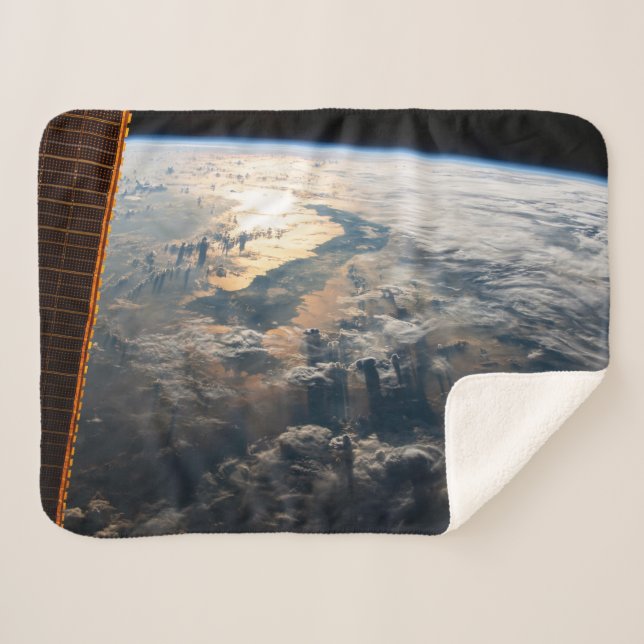 Sunglint Beams Off Celebes Sea In Southeast Asia Sherpa Blanket (Front (Horizontal))