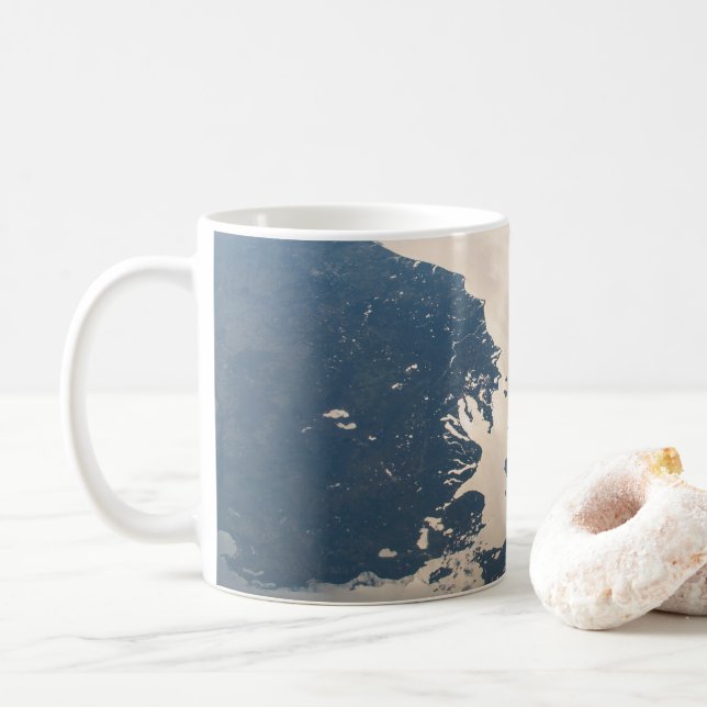 Sunglint Beams Off Lake Michigan Coffee Mug (With Donut)