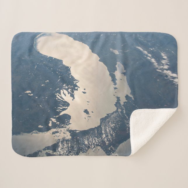 Sunglint Beams Off Lake Michigan Sherpa Blanket (Front (Horizontal))