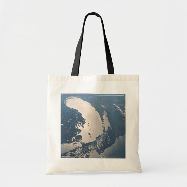 Sunglint Beams Off Lake Michigan Tote Bag (Front)