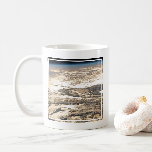 Sunglint Beams Off The Atlantic Ocean Coffee Mug (With Donut)
