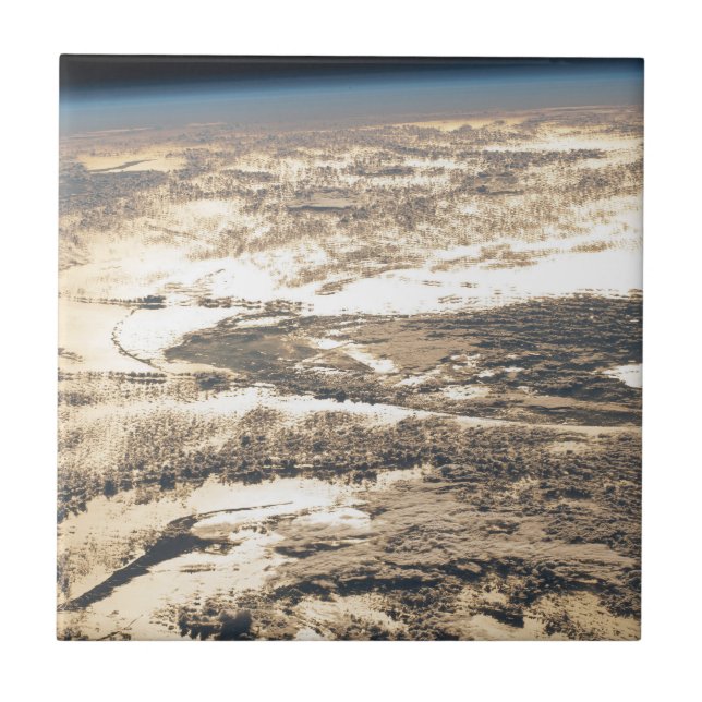 Sunglint Beams Off The Atlantic Ocean Tile (Front)