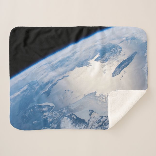 Sunglint Off The Gulf Of St. Lawrence In Canada. Sherpa Blanket (Front (Horizontal))