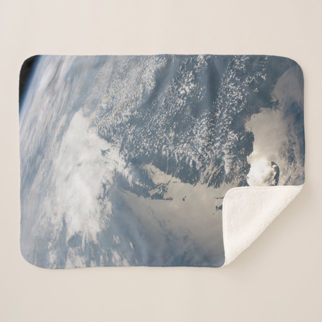 Sunglint On The Waters Of Earth. Sherpa Blanket (Front (Horizontal))