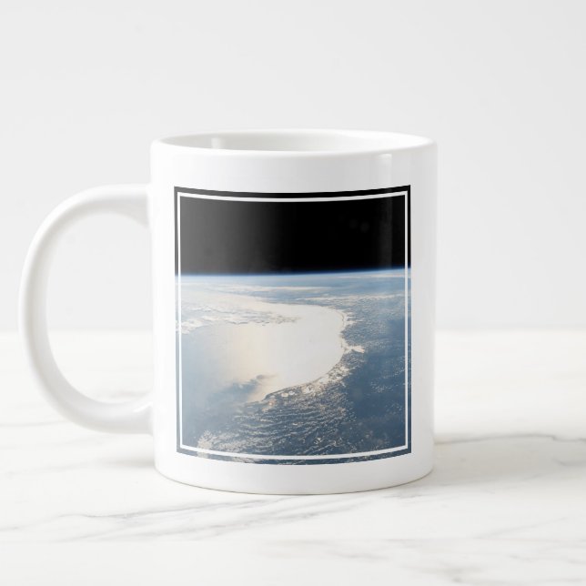 Sunglint Reflects Off The Gulf Of Mexico Large Coffee Mug (Left)
