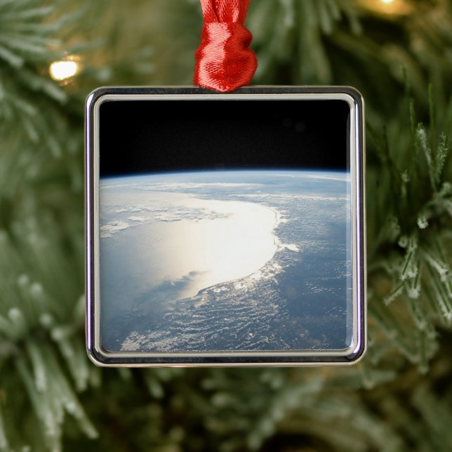 Sunglint Reflects Off The Gulf Of Mexico Metal Tree Decoration (Tree)