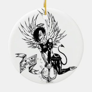 Sunken Love - Punk Rock Pin-Up Tattoo Ceramic Tree Decoration
