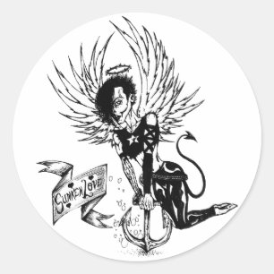 Sunken Love - Punk Rock Pin-Up Tattoo Classic Round Sticker