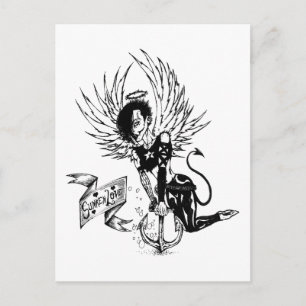 Sunken Love - Punk Rock Pin-Up Tattoo Postcard