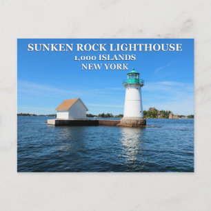 Sunken Rock Lighthouse, New York Postcard