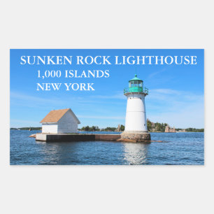 Sunken Rock Lighthouse, New York Rectangular Sticker