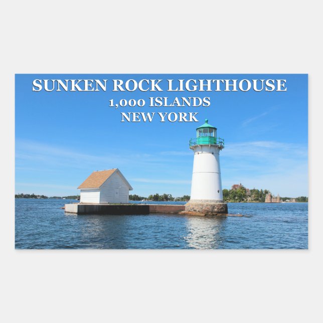 Sunken Rock Lighthouse, New York Rectangular Sticker (Front)