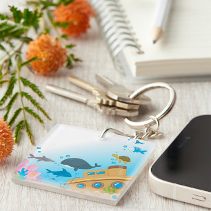 Sunken Ship And Fish Key Ring