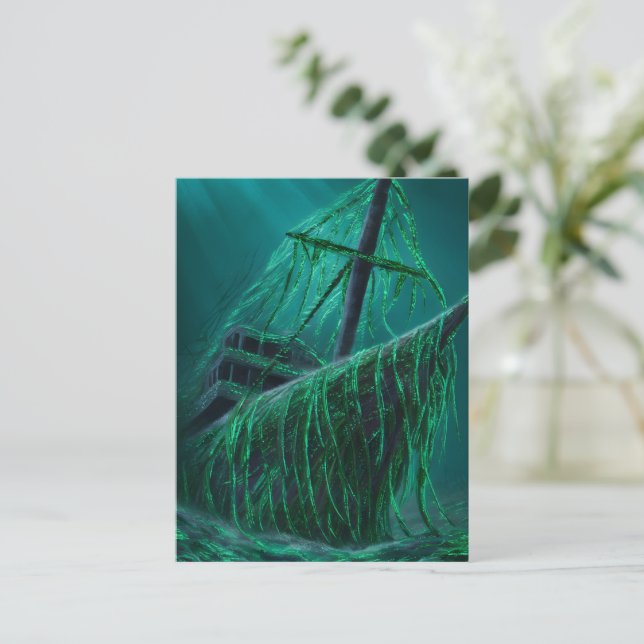 Sunken Ships Embrace Postcard (Standing Front)
