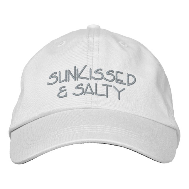 Sunkissed and Salty beach Life summer fun Embroidered Hat (Front)