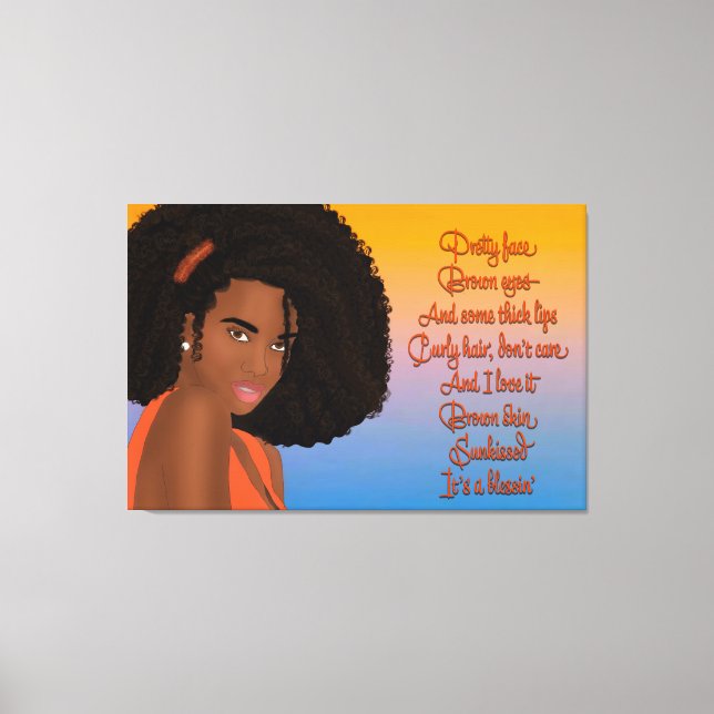 Sunkissed Beauty with Poem Canvas Print (Front)