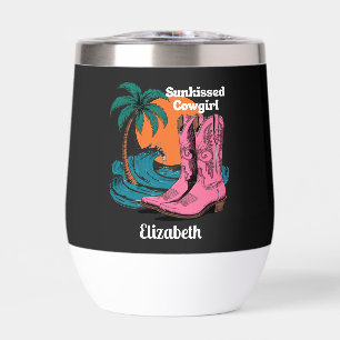 Sunkissed Cowgirl Western Boots Retro Sun Waves