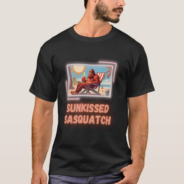 Sunkissed Sasquatch Beach Fun Design T-Shirt (Front)