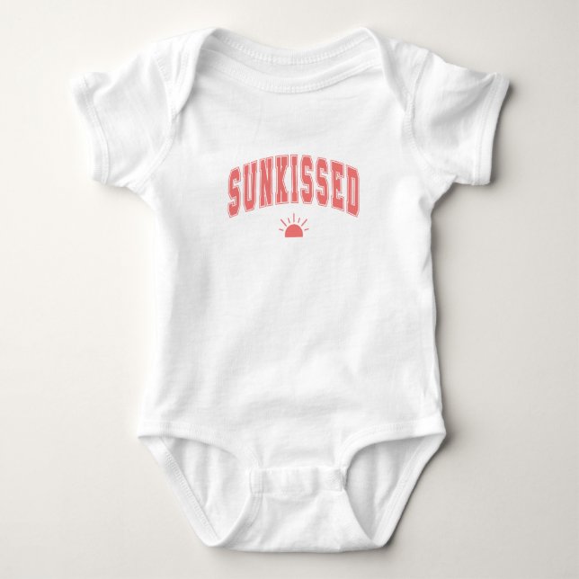 Sunkissed Varsity Summer Typography Baby Bodysuit (Front)