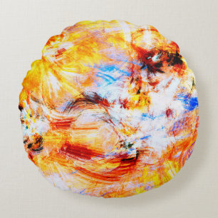 Sunlight. Abstract beautiful multicolor bright art Round Cushion