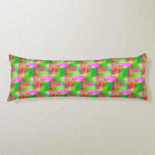 Sunlight abstract painted yellow, pink body cushion