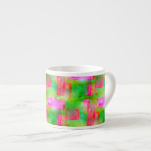 Sunlight abstract painted yellow, pink espresso cup