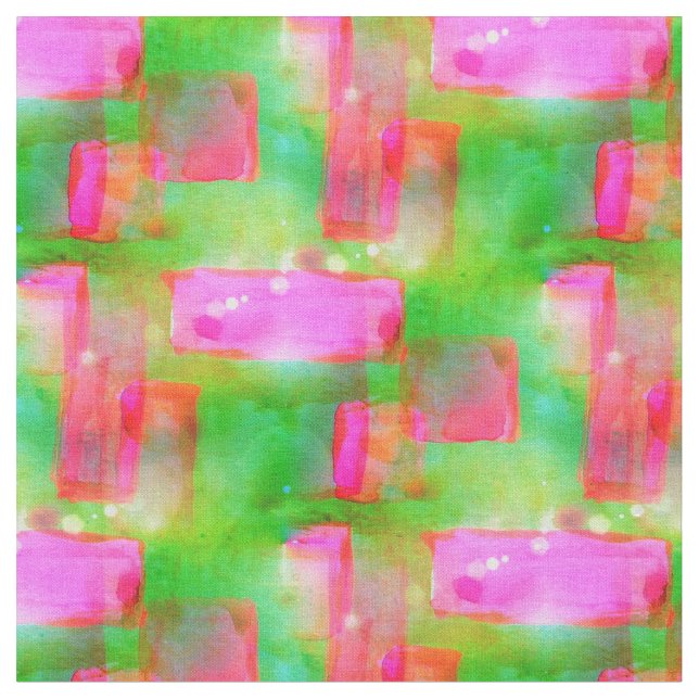 Sunlight abstract painted yellow, pink fabric (Close Up)