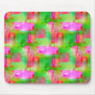 Sunlight abstract painted yellow, pink mouse mat